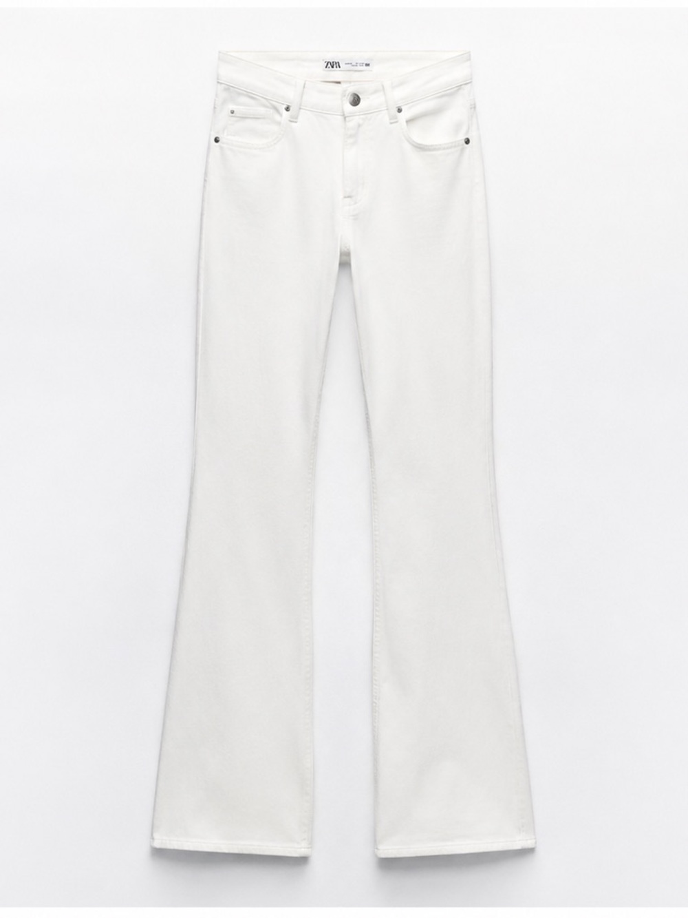 Zara White flare Jeans — Women's high-Rise Flared Leg